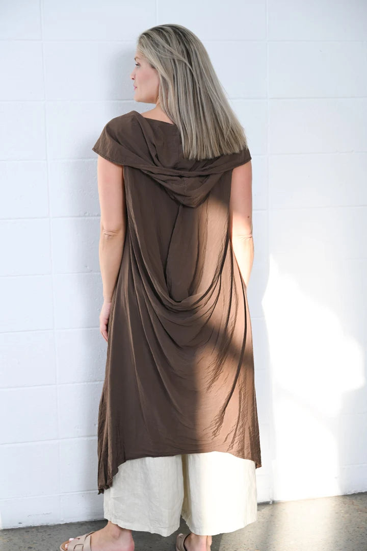 Rome Hooded Cape - Chocolate