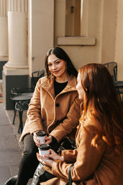 Funnel Neck Jacket - Tan