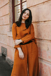 Monti Top - Rust Linen