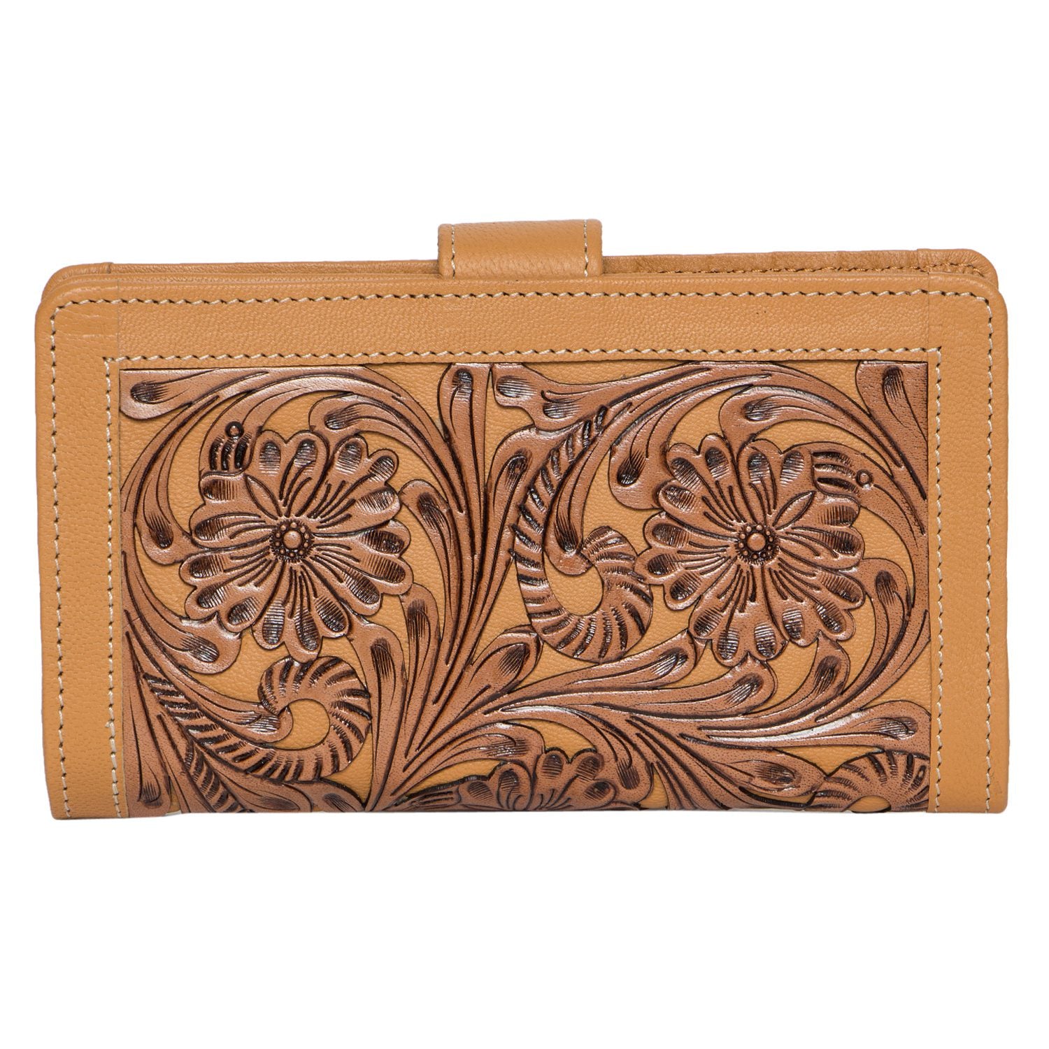 Alexandria Wallet - Hand carved Tan Leather