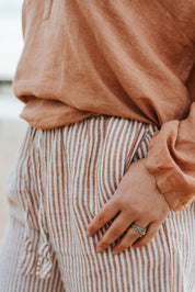 Alghero Pants - Rust Stripe Linen