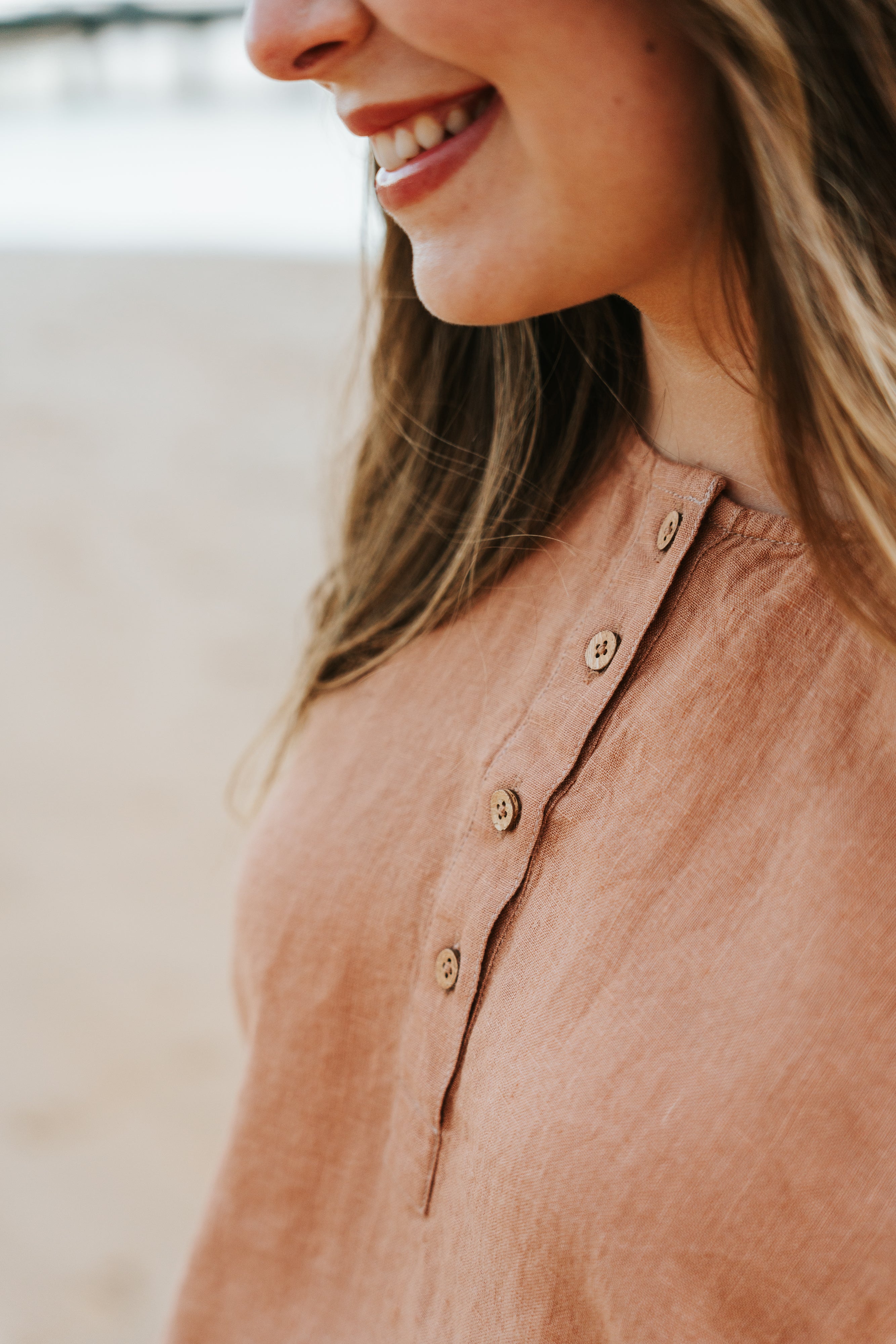 Moneta Top - Clay Linen