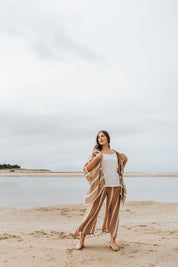 Alghero Pants - Rust with White Stripe Mesh