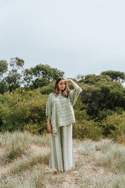 Olbia Top -  Chambray Green Combo