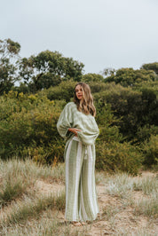 Olbia Top -  Chambray Green Combo