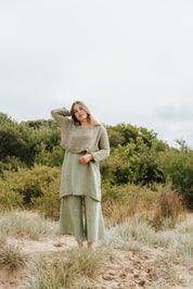 Monti Top - Chambray Green Spaced Heavy Mesh