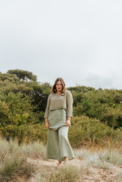 Monti Top - Chambray Green Spaced Heavy Mesh