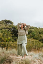 Monti Top - Chambray Green Spaced Heavy Mesh