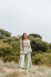Monti Top - Chambray Green Spaced Heavy Mesh