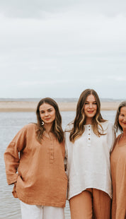 Moneta Top - Clay Linen
