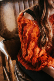 Fur Poncho - Dark Orange