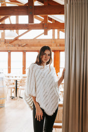 Fur Poncho - Ivory