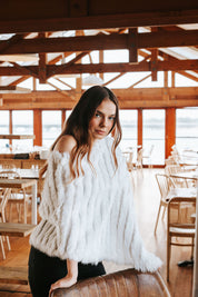 Fur Poncho - Ivory