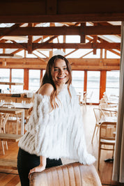 Fur Poncho - Ivory