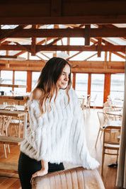 Fur Poncho - Ivory
