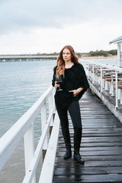 Fur Poncho - Black