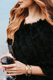 Fur Poncho - Black