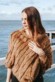 Fur Poncho - Camel