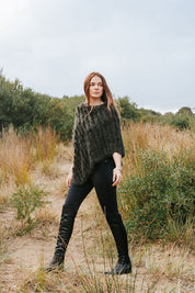 Fur Poncho - Olive