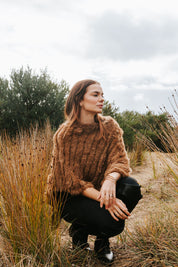 Fur Poncho - Camel