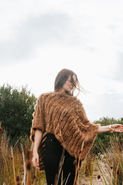 Fur Poncho - Camel