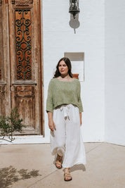 Monti Top - Chambray Green Linen