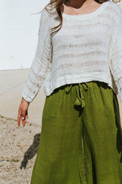 Monti Top - Ivory Spaced Heavy Mesh