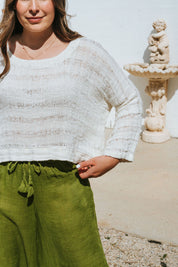 Monti Top - Ivory Spaced Heavy Mesh