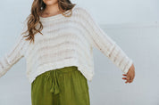 Monti Top - Ivory Spaced Heavy Mesh