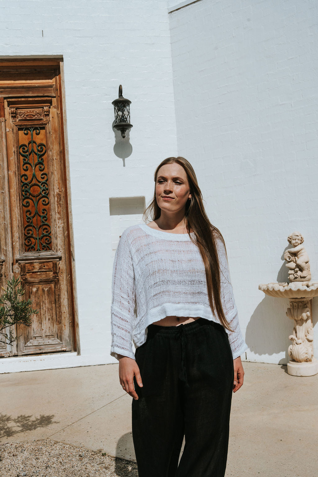 Monti Top - White Spaced Heavy Mesh