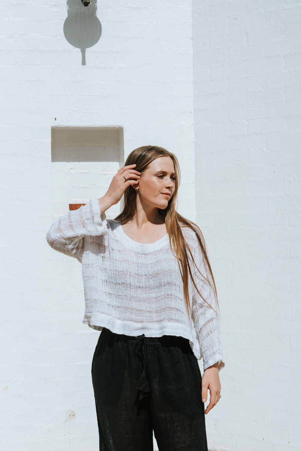 Monti Top - White Spaced Heavy Mesh