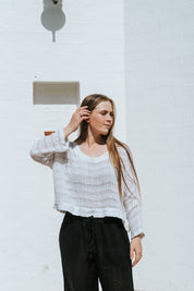 Monti Top - White Spaced Heavy Mesh