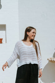Monti Top - White Spaced Heavy Mesh