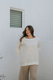 Ottana Top - Ivory Linen