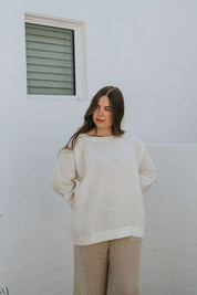 Ottana Top - Ivory Linen