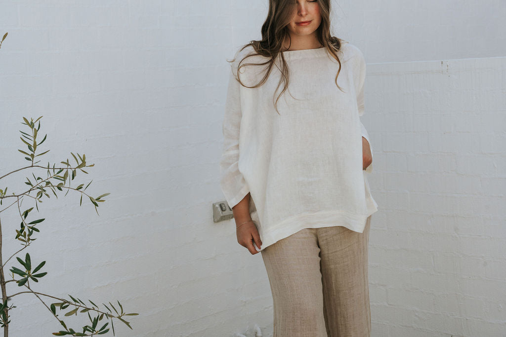 Ottana Top - Ivory Linen