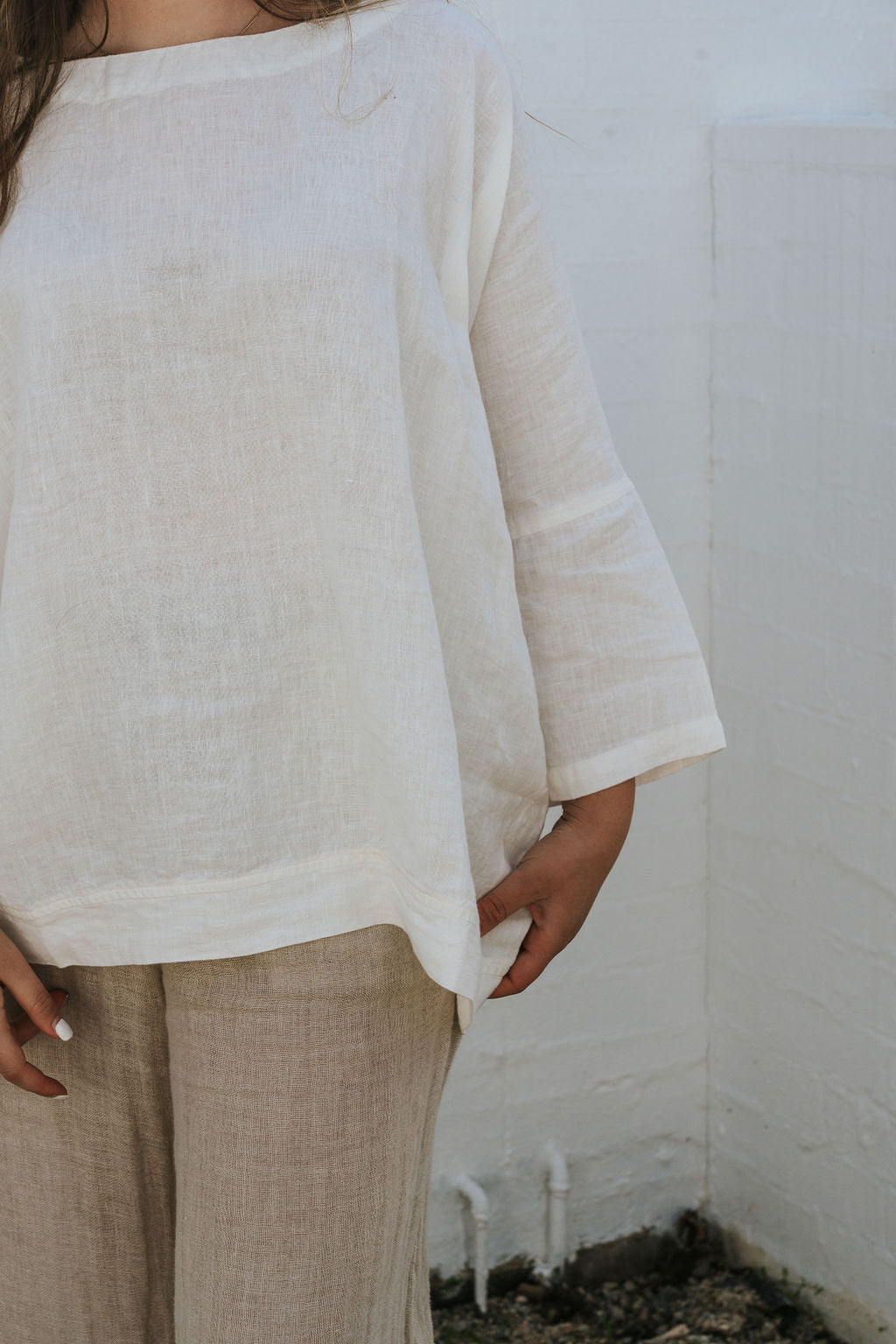 Ottana Top - Ivory Linen