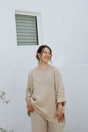 Ottana Top - Natural Linen