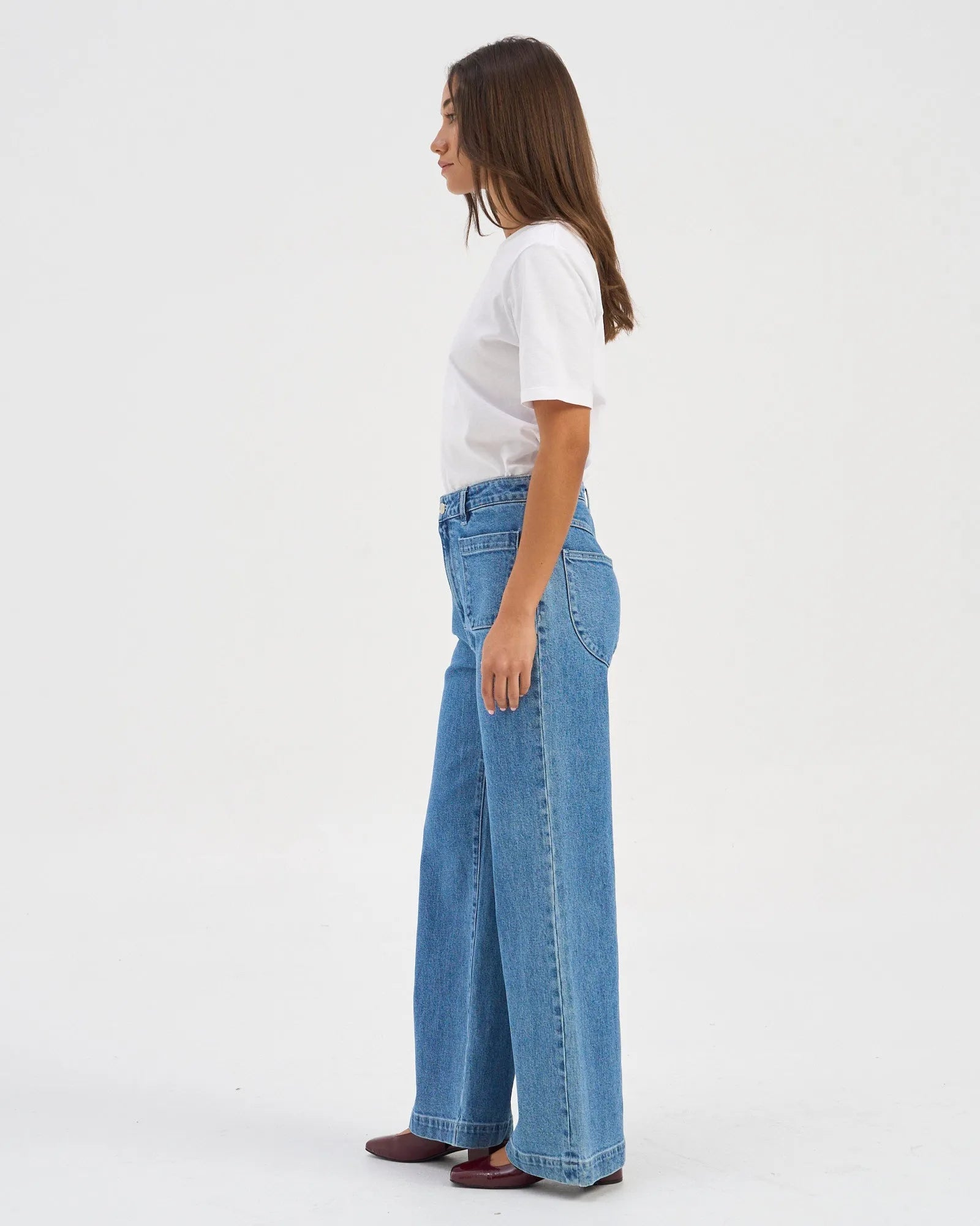 Victoria Flared Denim Jeans - Medium Blue