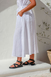 Valeriana Linen Skirt - White
