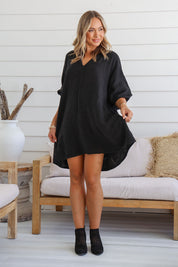 Felice Linen Dress - Forest