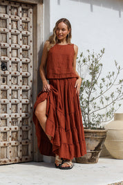 Zingara Linen Skirt - Coco