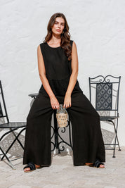 Luisa Linen Top - Black