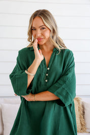 Autunno Linen Dress - Black