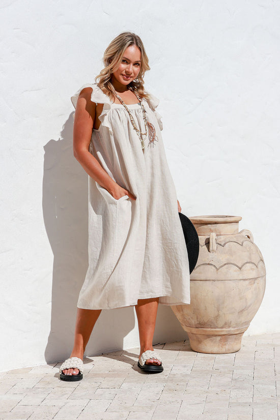 Favolosa Linen Dress - Sand