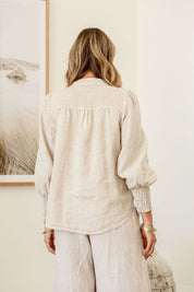 Brava Linen Top - Sand