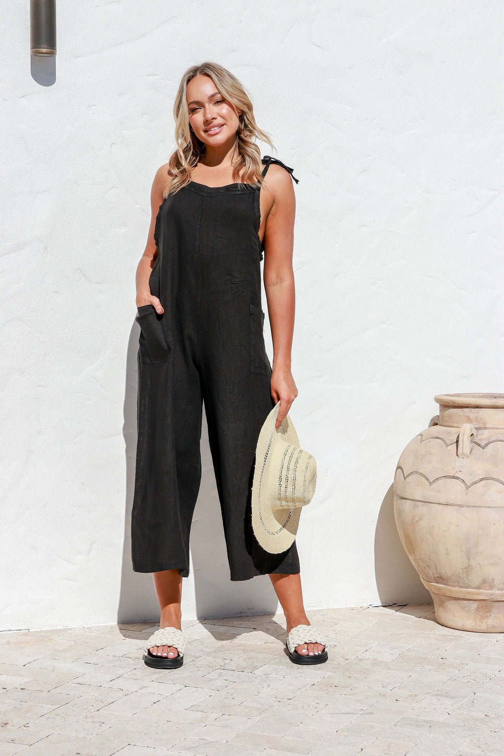 Gelsa Linen Jumpsuit - White