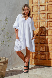 Felice Linen Dress - Forest
