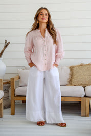 Brava Linen Top - Blush