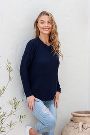 Knitted Cotton Sweater - Ink